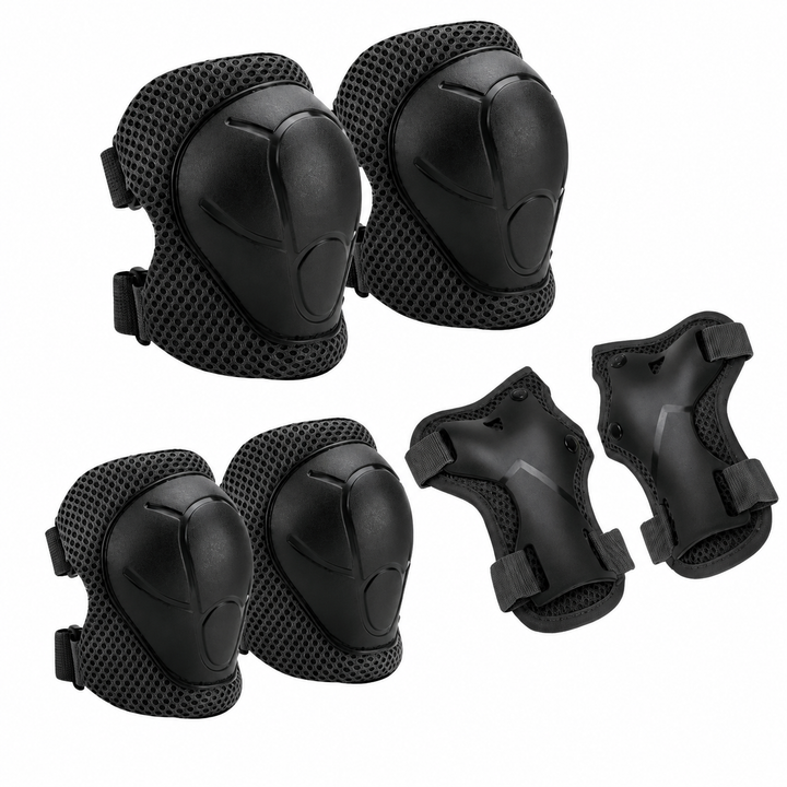 Premium Kids Protective Gear Set Knee Elbow Wrist Guards 6 Piece Safety Pads Adjustable Skating Cycling Skateboard Protection Set Ages 3–7 Boys Girls