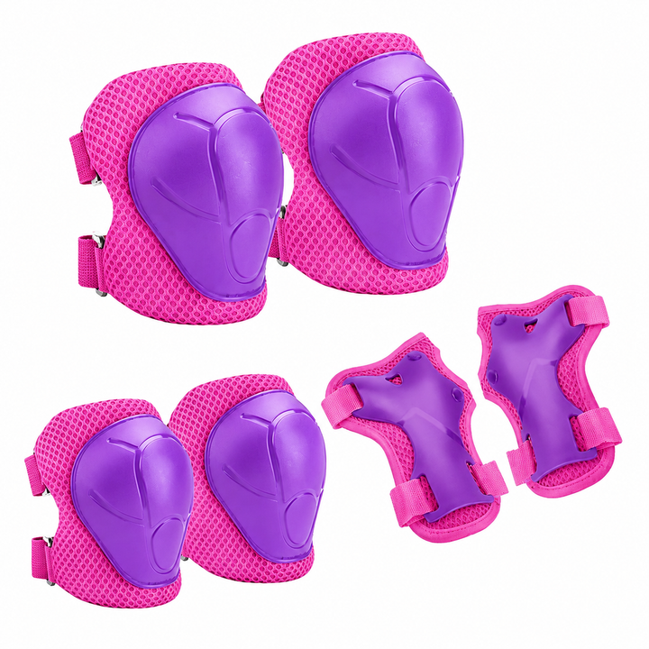 Premium Kids Protective Gear Set Knee Elbow Wrist Guards 6 Piece Safety Pads Adjustable Skating Cycling Skateboard Protection Set Ages 3–7 Boys Girls