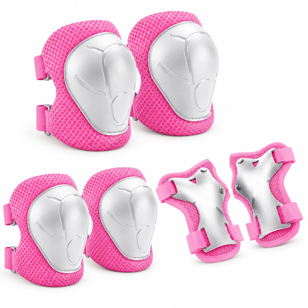 Premium Kids Protective Safety Set Knee Pads Elbow Pads Wrist Guards 6 Pieces Adjustable Safety Gear Ages 3–7 Skating Cycling Skateboard Protective Equipment