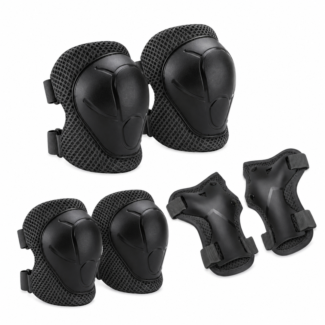 Premium Kids Protective Safety Set Knee Pads Elbow Pads Wrist Guards 6 Pieces Adjustable Safety Gear Ages 3–7 Skating Cycling Skateboard Protective Equipment