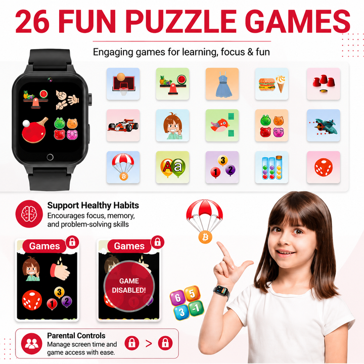Premium Kids Smartwatch 4G Video Voice Calls GPS Tracker 1.69 Inch HD IP67 WiFi Bluetooth 8GB Android iOS Compatible Activity Tracker Safety Features