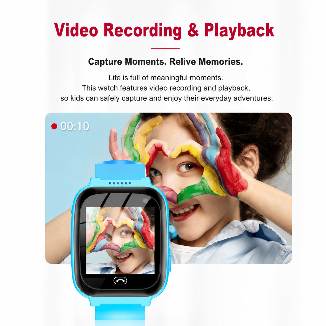 Premium Kids Smartwatch 4G Video Voice Calls GPS Tracker 1.69 Inch HD IP67 WiFi Bluetooth 8GB Android iOS Compatible Activity Tracker Safety Features
