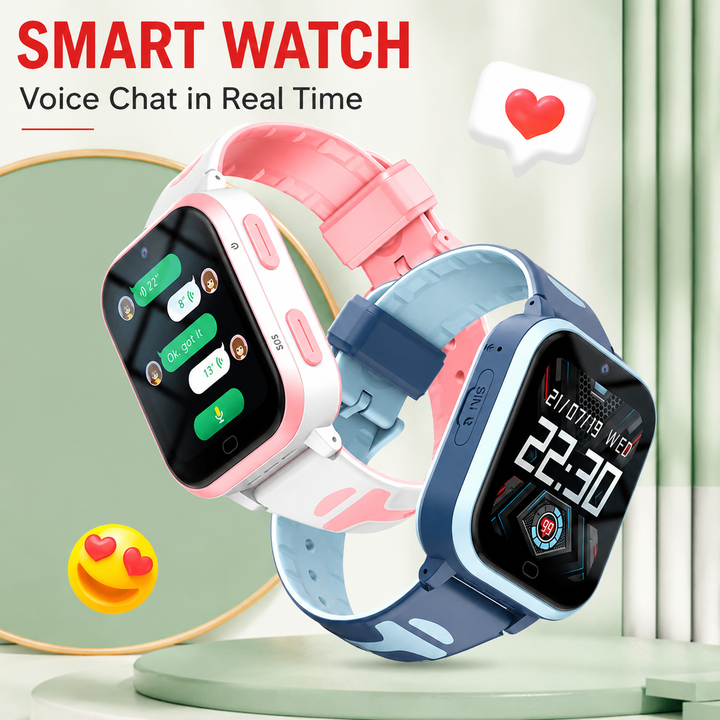 Premium Kids Smartwatch 4G Video Voice Calls GPS Tracker 1.69 Inch HD IP67 WiFi Bluetooth 8GB Android iOS Compatible Activity Tracker Safety Features