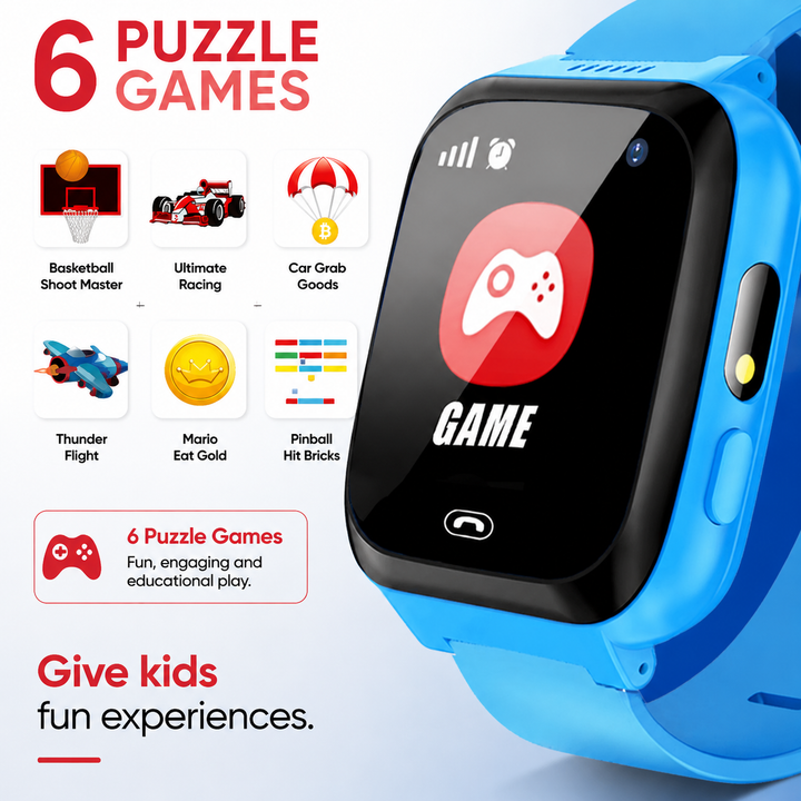 Premium Kids Smartwatch 4G Video Voice Calls GPS Tracker 1.69 Inch HD IP67 WiFi Bluetooth 8GB Android iOS Compatible Activity Tracker Safety Features