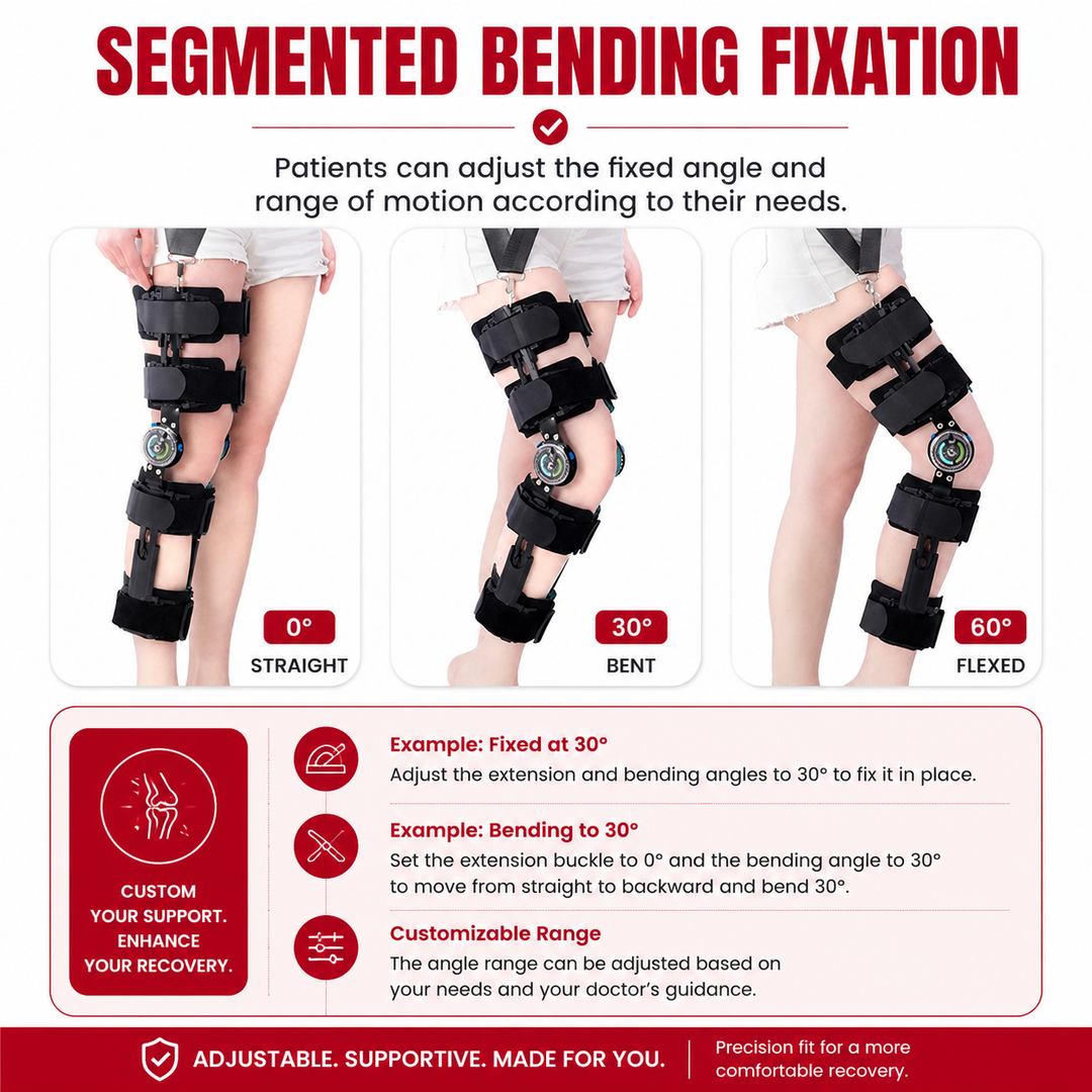 Premium Knee Brace Adjustable Hinged Knee Support ROM Control Aluminum Frame Knee Stabilizer One Size Left Right Sports Work Daily Use Support