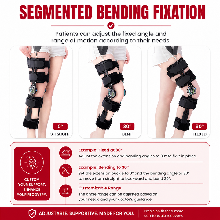Premium Knee Brace Adjustable Hinged Knee Support ROM Control Aluminum Frame Knee Stabilizer One Size Left Right Sports Work Daily Use Support