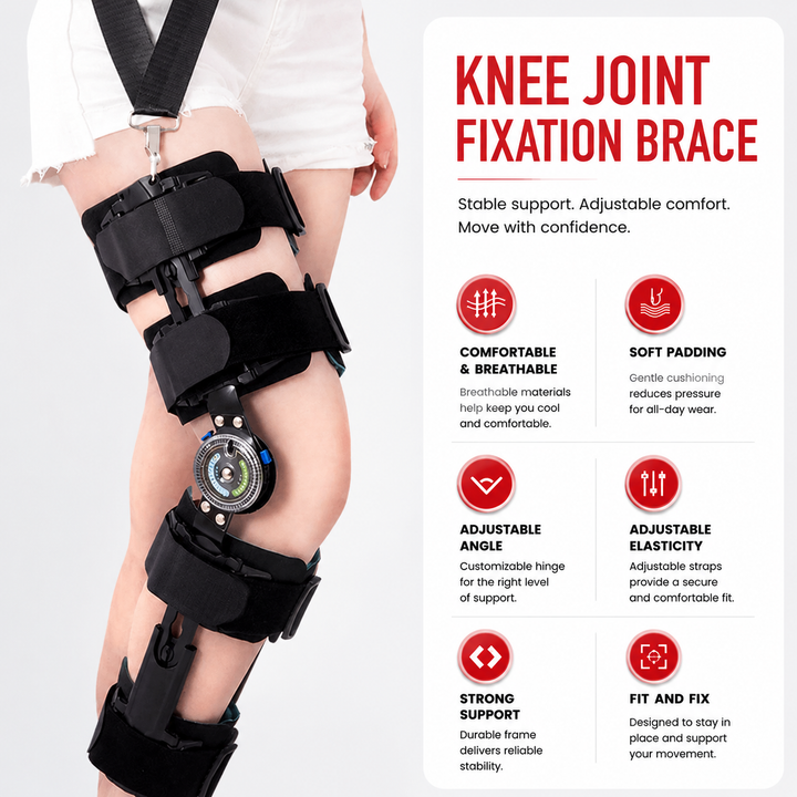 Premium Knee Brace Adjustable Hinged Knee Support ROM Control Aluminum Frame Knee Stabilizer One Size Left Right Sports Work Daily Use Support