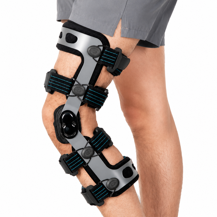 Premium Knee Brace Adjustable Hinged Knee Support ROM Control Aluminum Frame Knee Stabilizer One Size Left Right Sports Work Daily Use Support