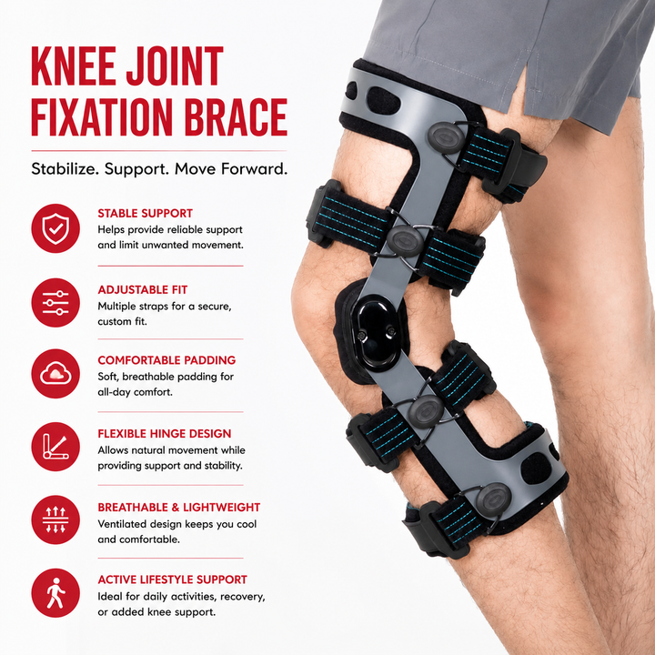Premium Knee Brace Adjustable Hinged Knee Support ROM Control Aluminum Frame Knee Stabilizer One Size Left Right Sports Work Daily Use Support