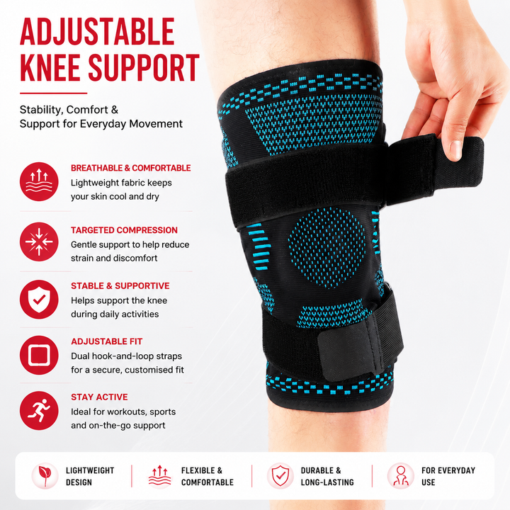 Premium Knee Brace Hinged Support Adjustable Knee Stabilizer Dual Side Hinges Breathable Knee Support for Gym Running Work Daily Use 6 Sizes