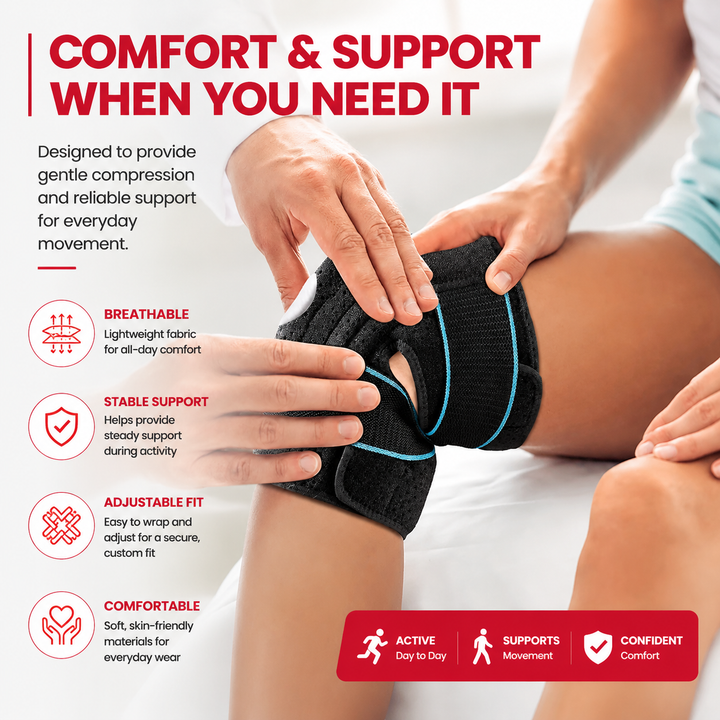 Premium Knee Brace Hinged Support Adjustable Knee Stabilizer Dual Side Hinges Breathable Knee Support for Gym Running Work Daily Use 6 Sizes