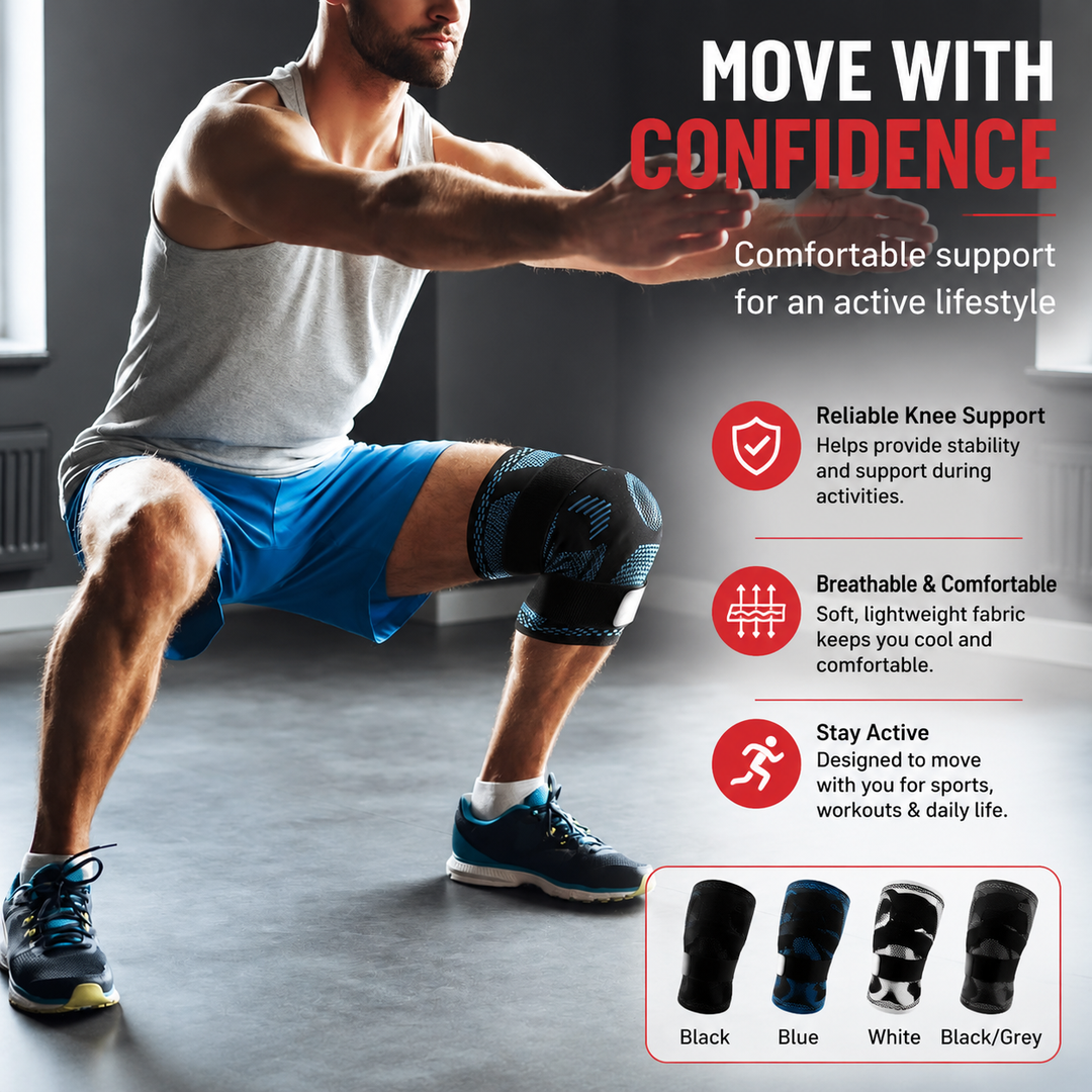 Premium Knee Brace Hinged Support Adjustable Knee Stabilizer Dual Side Hinges Breathable Knee Support for Gym Running Work Daily Use 6 Sizes