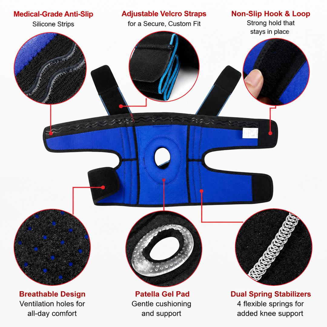 Premium Knee Brace Hinged Support Adjustable Knee Stabilizer Dual Side Hinges Breathable Knee Support for Gym Running Work Daily Use 6 Sizes