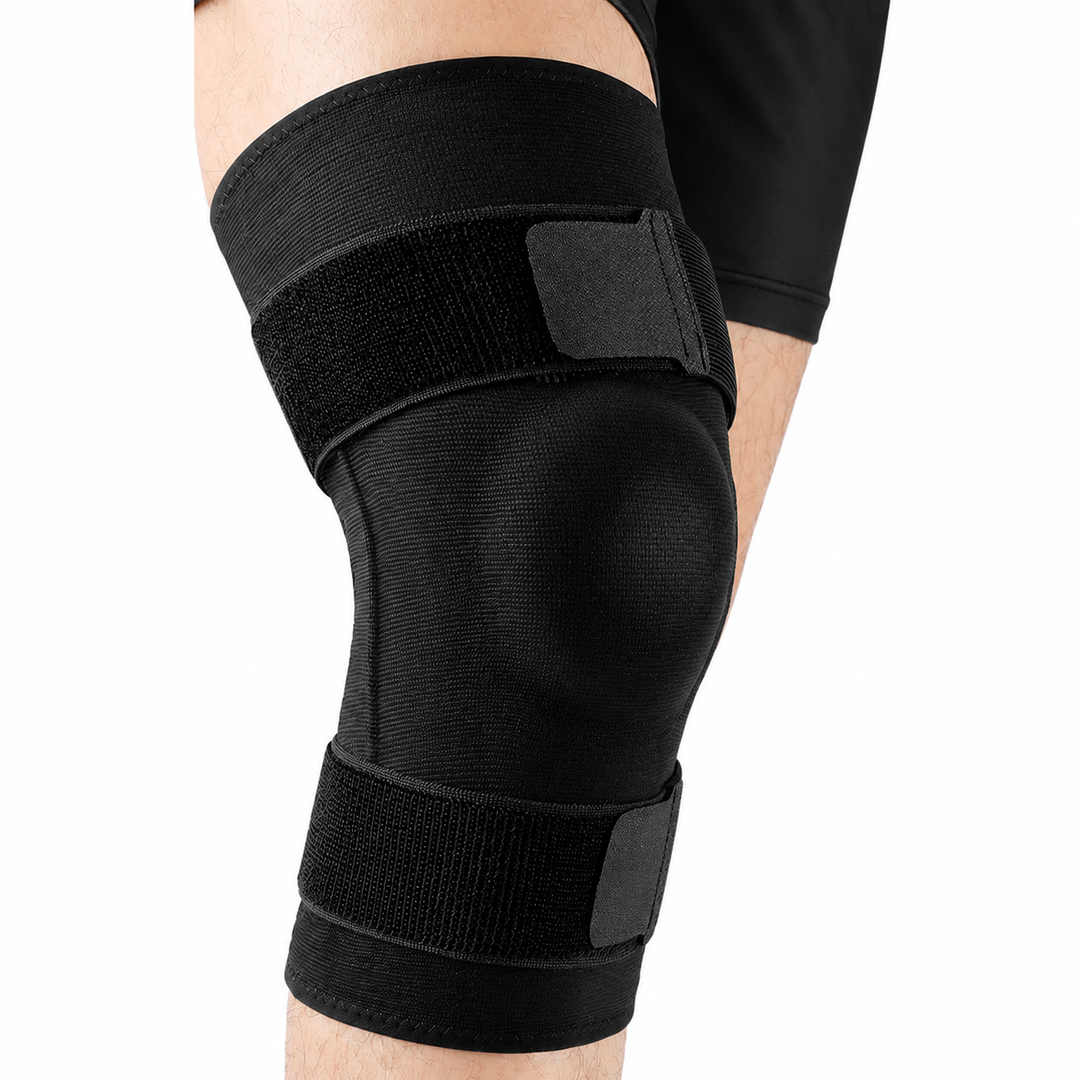 Premium Knee Brace Hinged Support Adjustable Knee Stabilizer Dual Side Hinges Breathable Knee Support for Gym Running Work Daily Use 6 Sizes