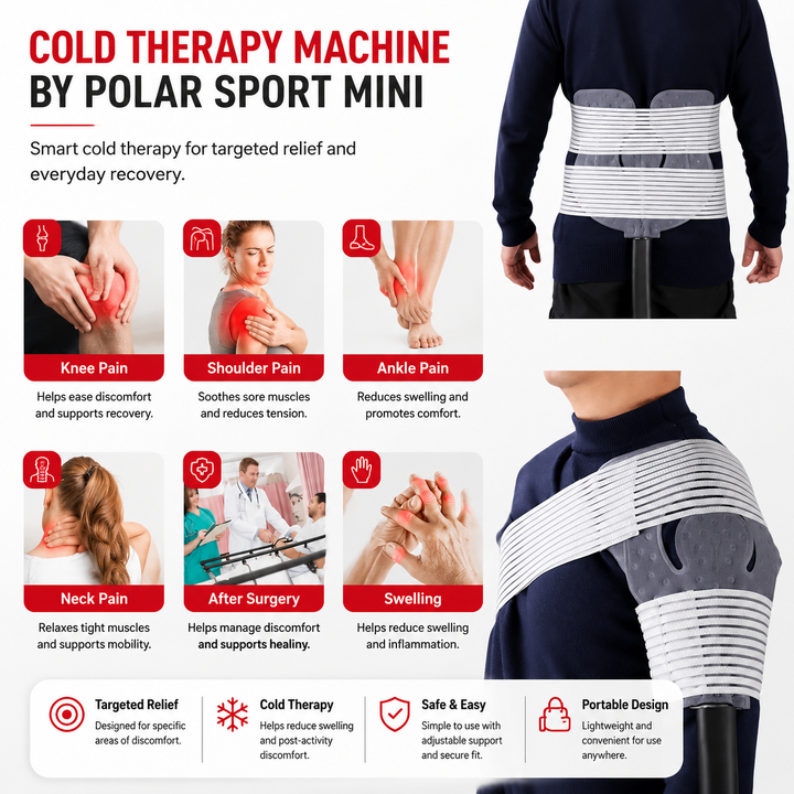 Premium Knee Cold Therapy Machine Ice Circulation Compression Cryotherapy System with Multi Area Cooling Cuff 9 Quart Reservoir Portable Recovery Therapy Device
