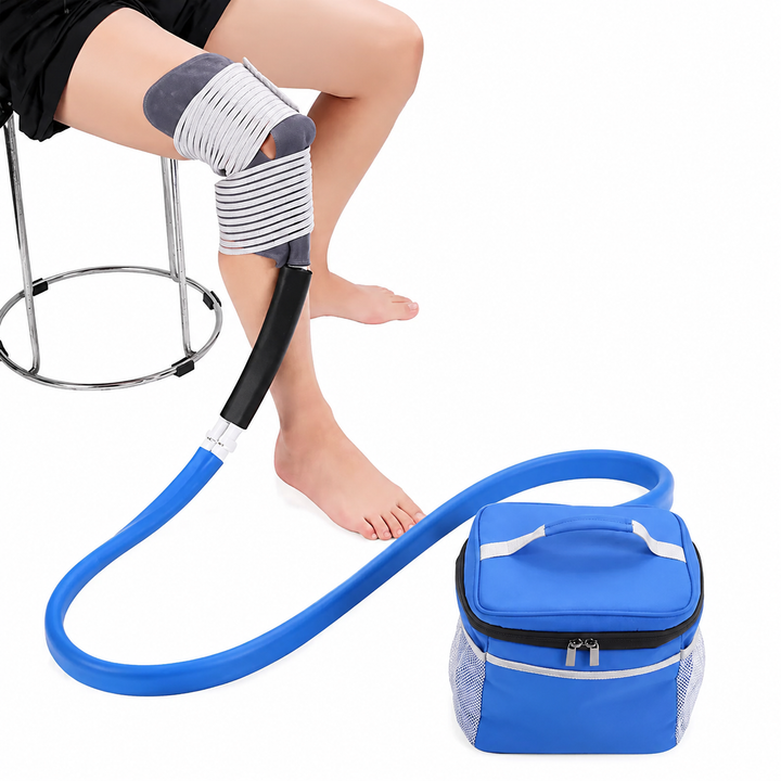 Premium Knee Cold Therapy Machine Ice Circulation Compression Cryotherapy System with Multi Area Cooling Cuff 9 Quart Reservoir Portable Recovery Therapy Device