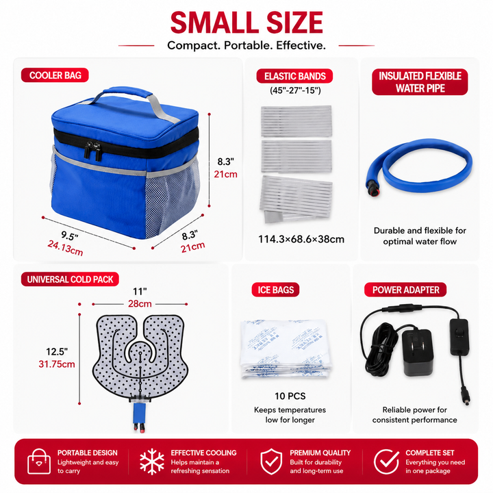 Premium Knee Cold Therapy Machine Ice Circulation Compression Cryotherapy System with Multi Area Cooling Cuff 9 Quart Reservoir Portable Recovery Therapy Device