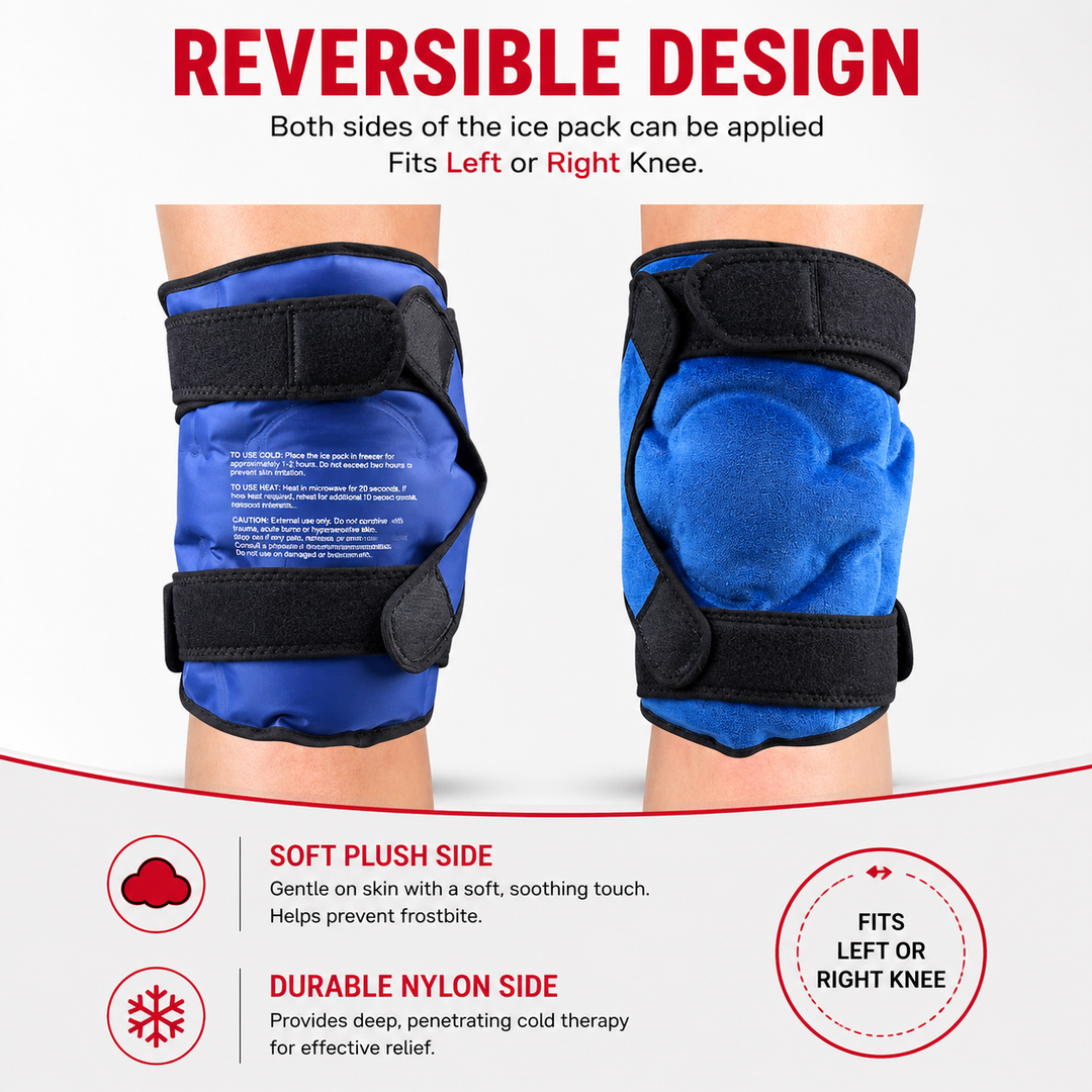 Premium Knee Ice Pack Wrap Hot Cold Compression Wrap Reusable Gel Knee Support Adjustable Straps Full Coverage Non Slip for Home Gym Daily Use Comfort