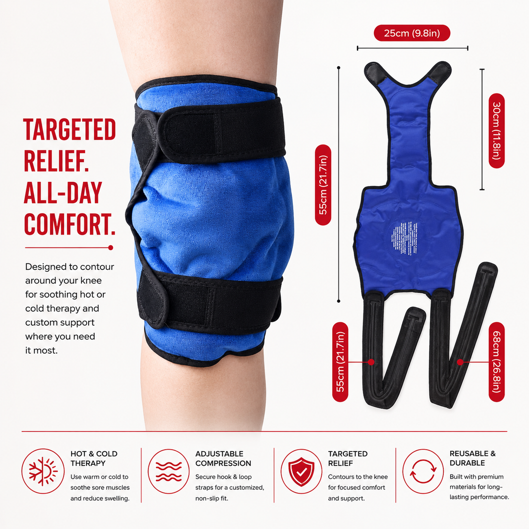 Premium Knee Ice Pack Wrap Hot Cold Compression Wrap Reusable Gel Knee Support Adjustable Straps Full Coverage Non Slip for Home Gym Daily Use Comfort