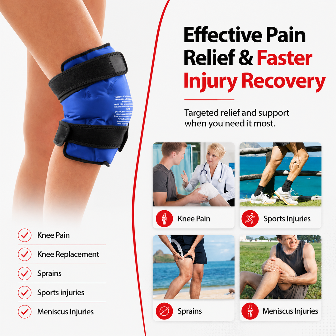 Premium Knee Ice Pack Wrap Hot Cold Compression Wrap Reusable Gel Knee Support Adjustable Straps Full Coverage Non Slip for Home Gym Daily Use Comfort