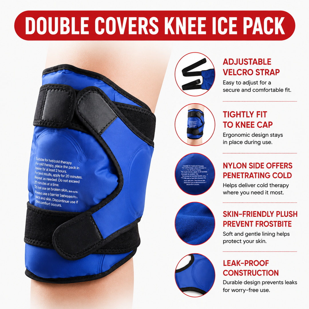 Premium Knee Ice Pack Wrap Hot Cold Compression Wrap Reusable Gel Knee Support Adjustable Straps Full Coverage Non Slip for Home Gym Daily Use Comfort