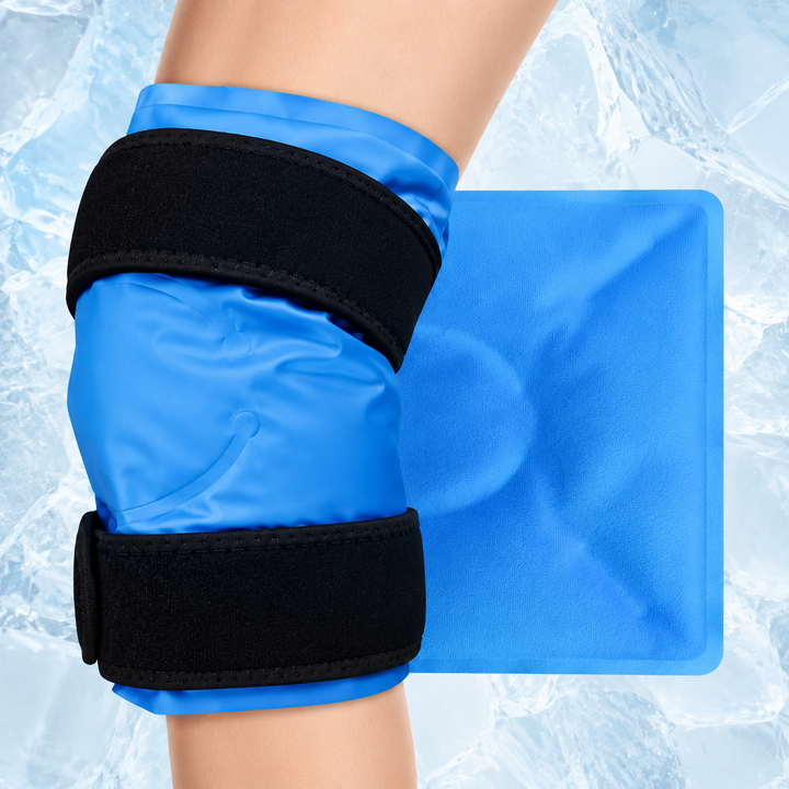 Premium Knee Ice Pack Wrap Hot Cold Compression Wrap Reusable Gel Knee Support Adjustable Straps Full Coverage Non Slip for Home Gym Daily Use Comfort