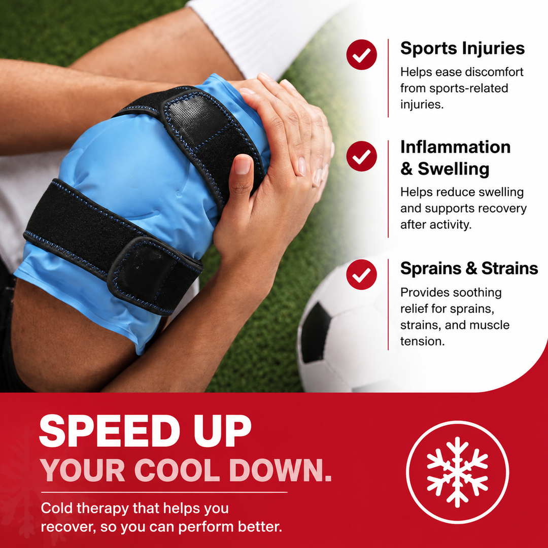 Premium Knee Ice Pack Wrap Hot Cold Compression Wrap Reusable Gel Knee Support Adjustable Straps Full Coverage Non Slip for Home Gym Daily Use Comfort