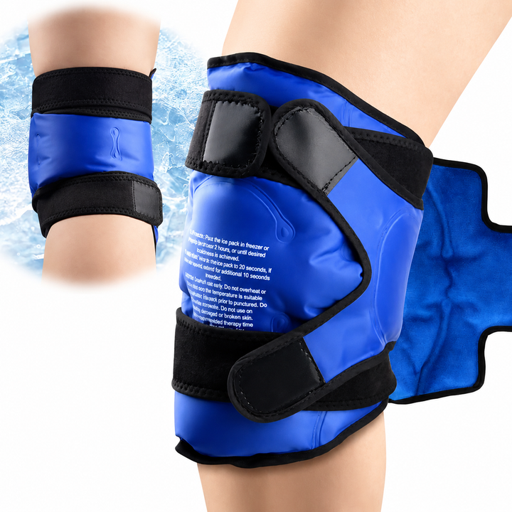 Premium Knee Ice Pack Wrap Hot Cold Compression Wrap Reusable Gel Knee Support Adjustable Straps Full Coverage Non Slip for Home Gym Daily Use Comfort
