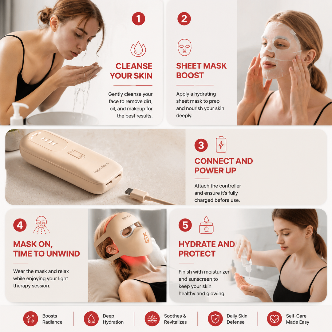 Premium LED Face Mask Light Therapy 4D Silicone Red Blue LED Mask 311 LEDs for Skin Care Wrinkles Acne Support Skin Tone Rejuvenation Home Device