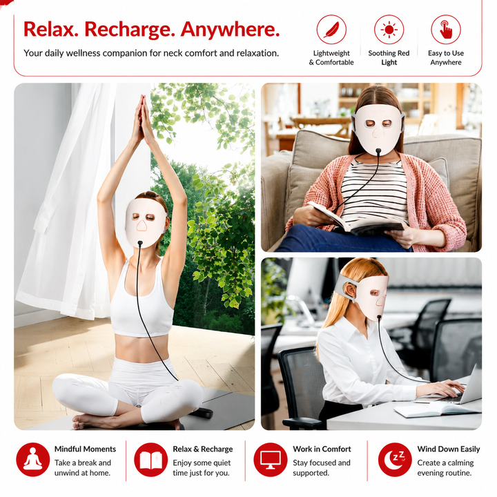 Premium LED Face Mask Light Therapy Wireless Red Blue Near Infrared Mask for Wrinkles Acne Skin Radiance 3000mAh Rechargeable Home Skincare Device