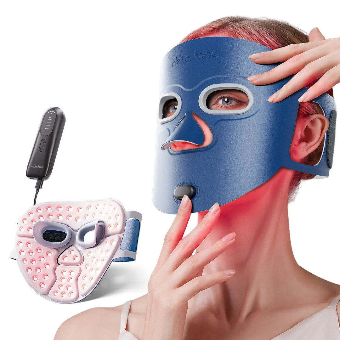 Premium LED Face Mask Light Therapy Wireless Red Blue Near Infrared Mask for Wrinkles Acne Skin Radiance 3000mAh Rechargeable Home Skincare Device