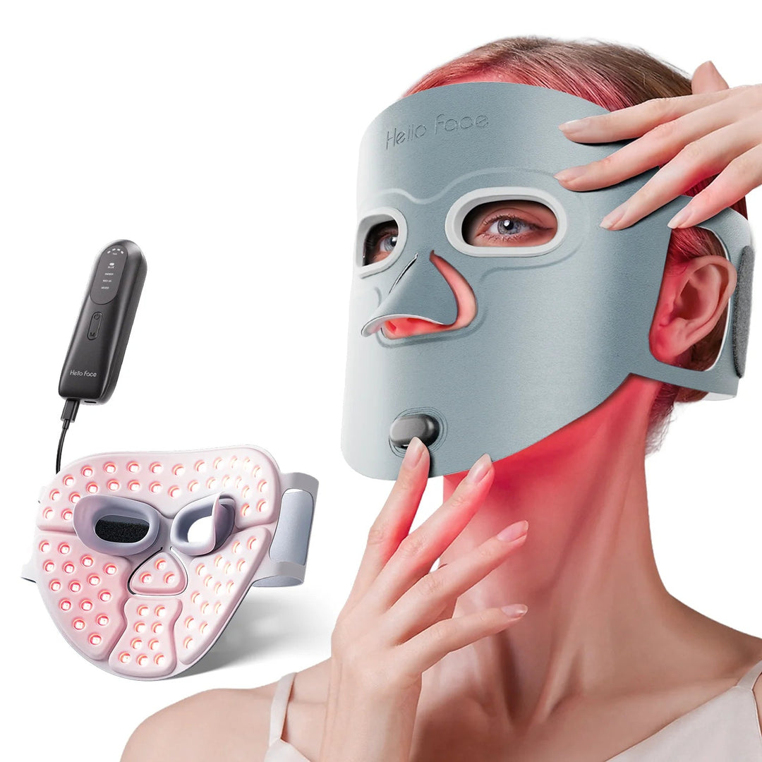 Premium LED Face Mask Light Therapy Wireless Red Blue Near Infrared Mask for Wrinkles Acne Skin Radiance 3000mAh Rechargeable Home Skincare Device