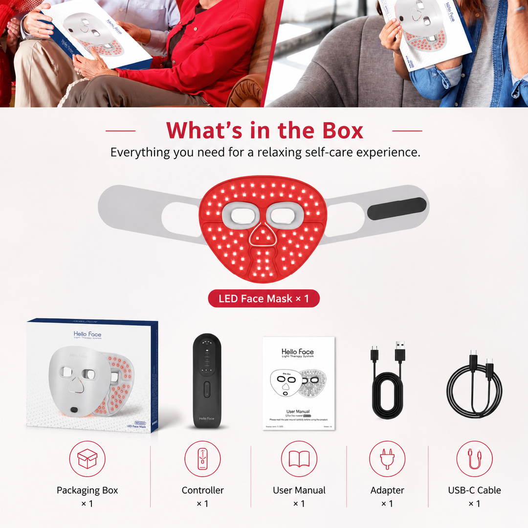 Premium LED Face Mask Light Therapy Wireless Red Blue Near Infrared Mask for Wrinkles Acne Skin Radiance 3000mAh Rechargeable Home Skincare Device