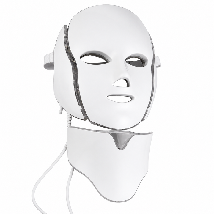 Premium LED Face Mask with Neck Light Therapy 7-Color Red Light Therapy Mask for Skin Firming Wrinkles Pores Acne Care Facial Skincare Device