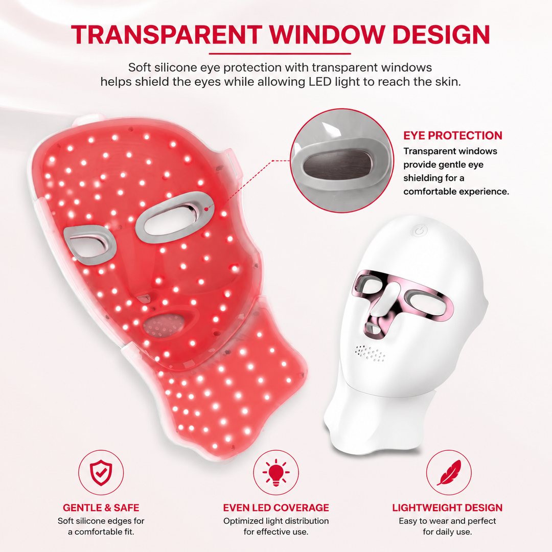 Premium LED Face Mask with Neck Light Therapy 7-Color Wireless Red Light Therapy Mask 120 LEDs for Wrinkles Acne Skin Care Face Neck Device