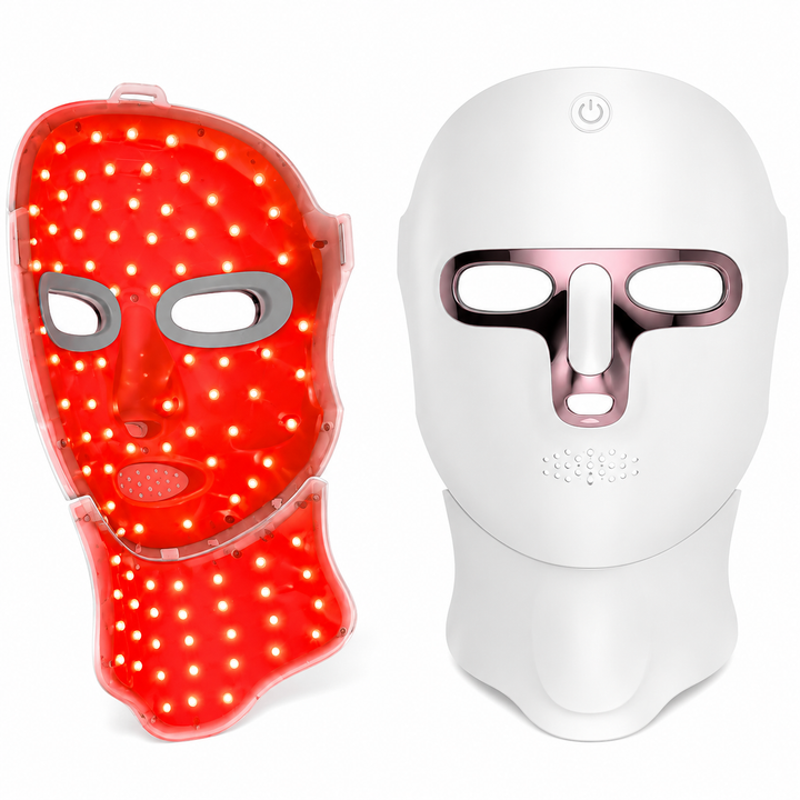 Premium LED Face Mask with Neck Light Therapy 7-Color Wireless Red Light Therapy Mask 120 LEDs for Wrinkles Acne Skin Care Face Neck Device