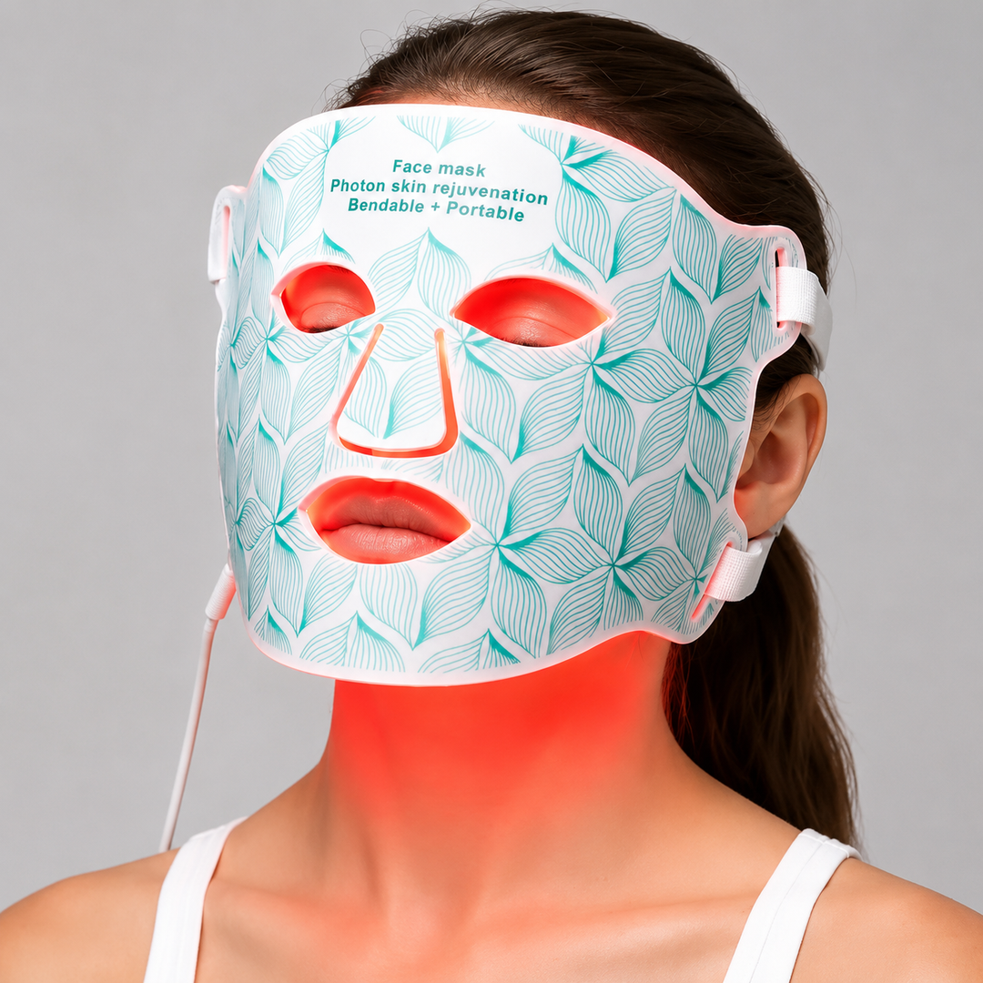 Premium LED Face Mask with Neck Light Therapy 8-Color Red Light Therapy Mask for Skin Firming Wrinkles Acne Care Face Neck Skincare Device