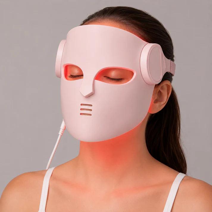 Premium LED Face Mask with Neck Light Therapy Red Light Therapy Mask for Wrinkles Acne Skin Brightening Face Neck Care Home Skincare Device