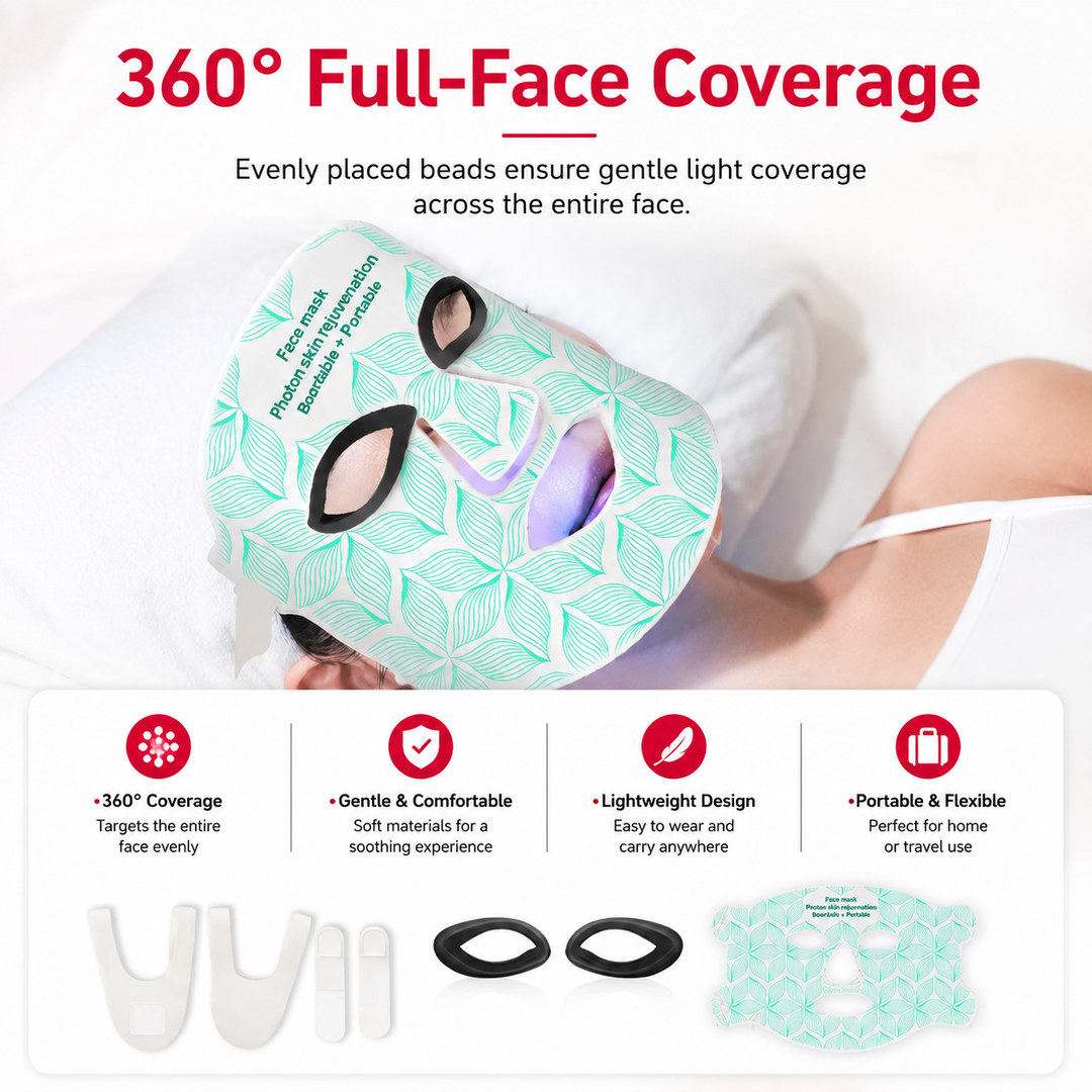 Premium LED Face and Neck Mask 8 Color Light Therapy Skin Care Device Rechargeable Anti Aging Acne Collagen Brightening Skin Treatment Mask
