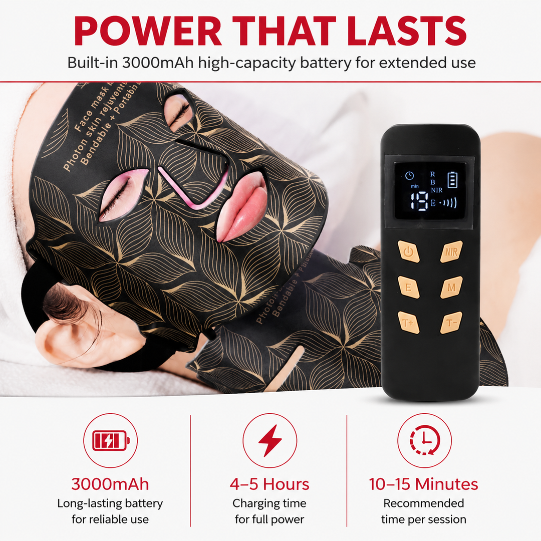 Premium LED Face and Neck Mask 8 Color Light Therapy Skin Care Device Rechargeable Anti Aging Acne Collagen Brightening Skin Treatment Mask