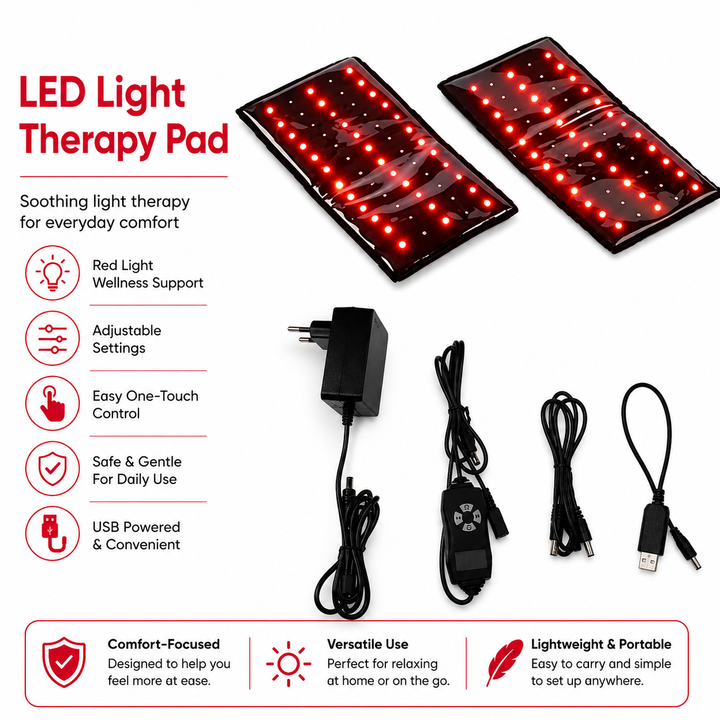 Premium LED Light Belt 660nm 850nm Wearable Heating Pad 360 LEDs Infrared Therapy Wrap Adjustable Timer 38W Muscle Recovery Home Gym Wellness Device