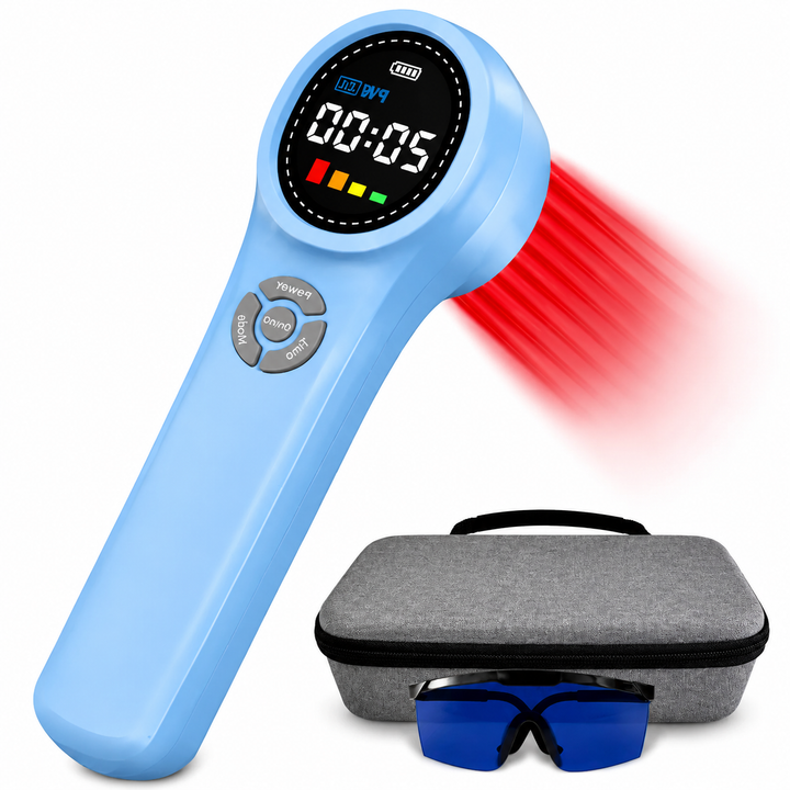 Premium LED Light Device Handheld 808nm 650nm Rechargeable Light Device Adjustable Timer Portable Therapy Tool with Goggles Home Daily Use Device