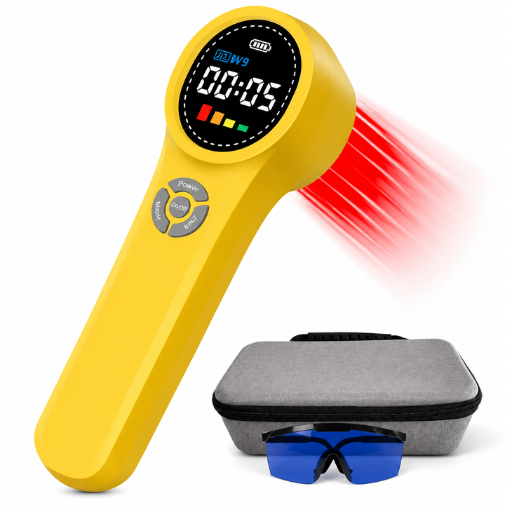 Premium LED Light Device Handheld 808nm 650nm Rechargeable Light Device Adjustable Timer Portable Therapy Tool with Goggles Home Daily Use Device