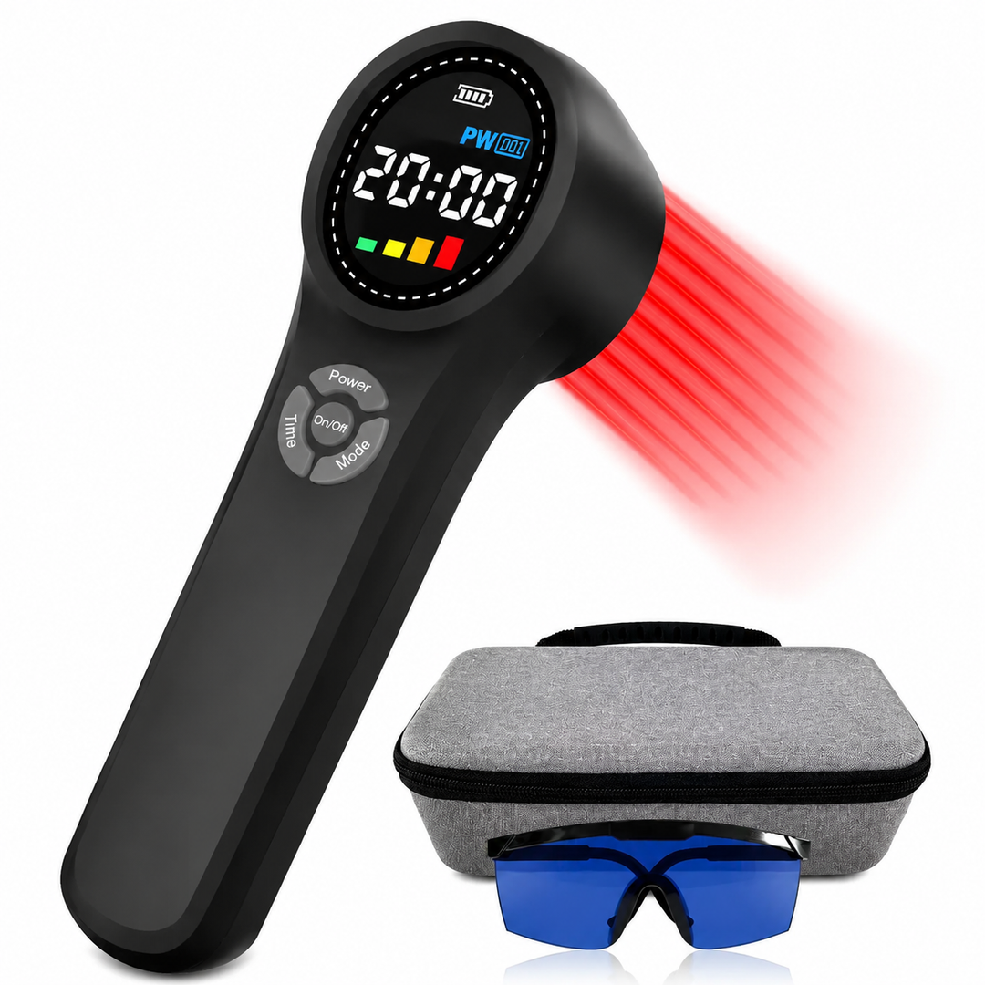 Premium LED Light Device Handheld 808nm 650nm Rechargeable Light Device Adjustable Timer Portable Therapy Tool with Goggles Home Daily Use Device