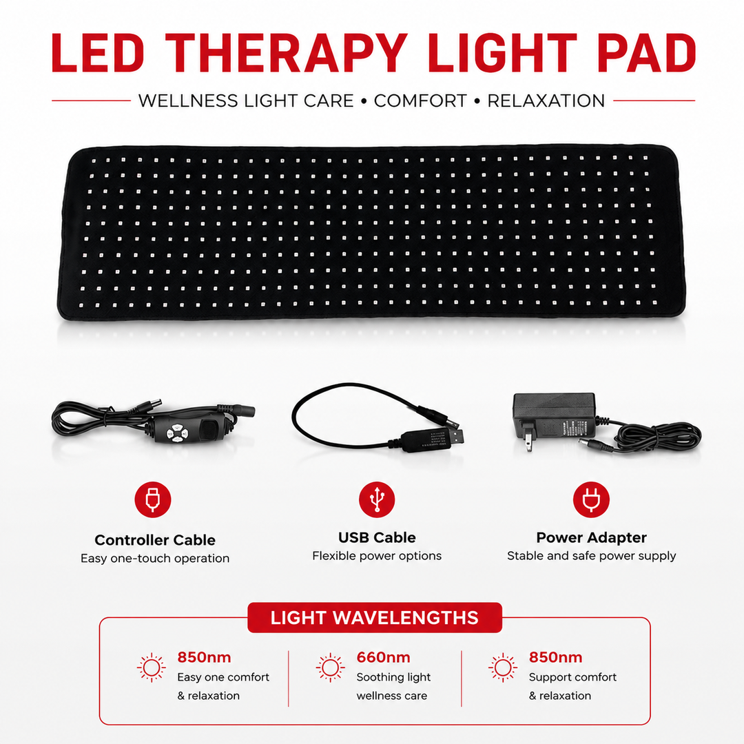 Premium LED Light Therapy Belt 660nm 850nm Wearable Heating Pad 360 LEDs Infrared Wrap Adjustable Timer 38W Muscle Recovery Home Gym Wellness Device