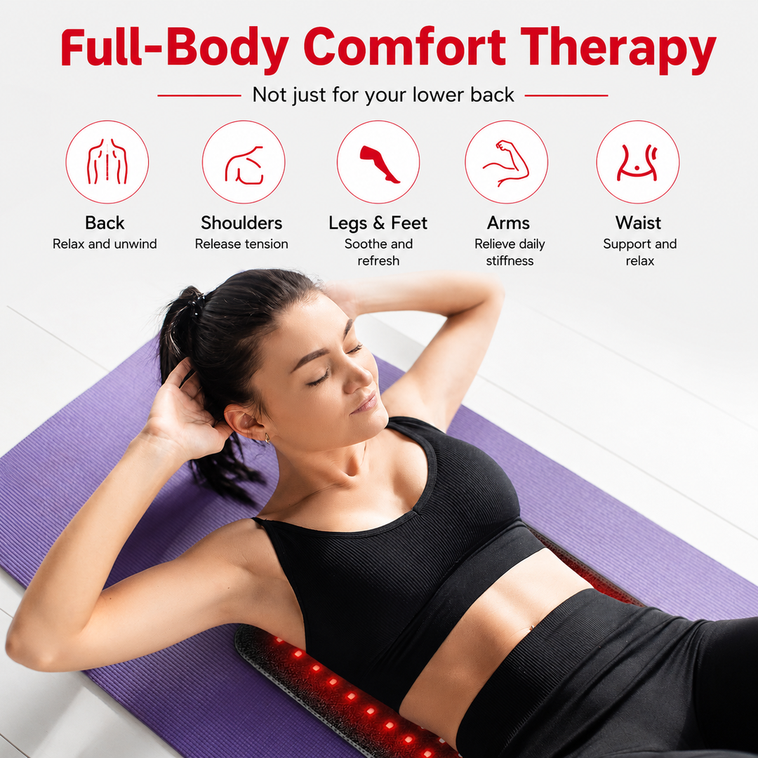 Premium LED Light Therapy Belt 660nm 850nm Wearable Heating Pad 360 LEDs Infrared Wrap Adjustable Timer 38W Muscle Recovery Home Gym Wellness Device