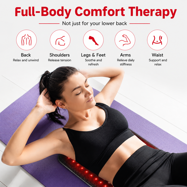 Premium LED Light Therapy Belt 660nm 850nm Wearable Heating Pad 360 LEDs Infrared Wrap Adjustable Timer 38W Muscle Recovery Home Gym Wellness Device
