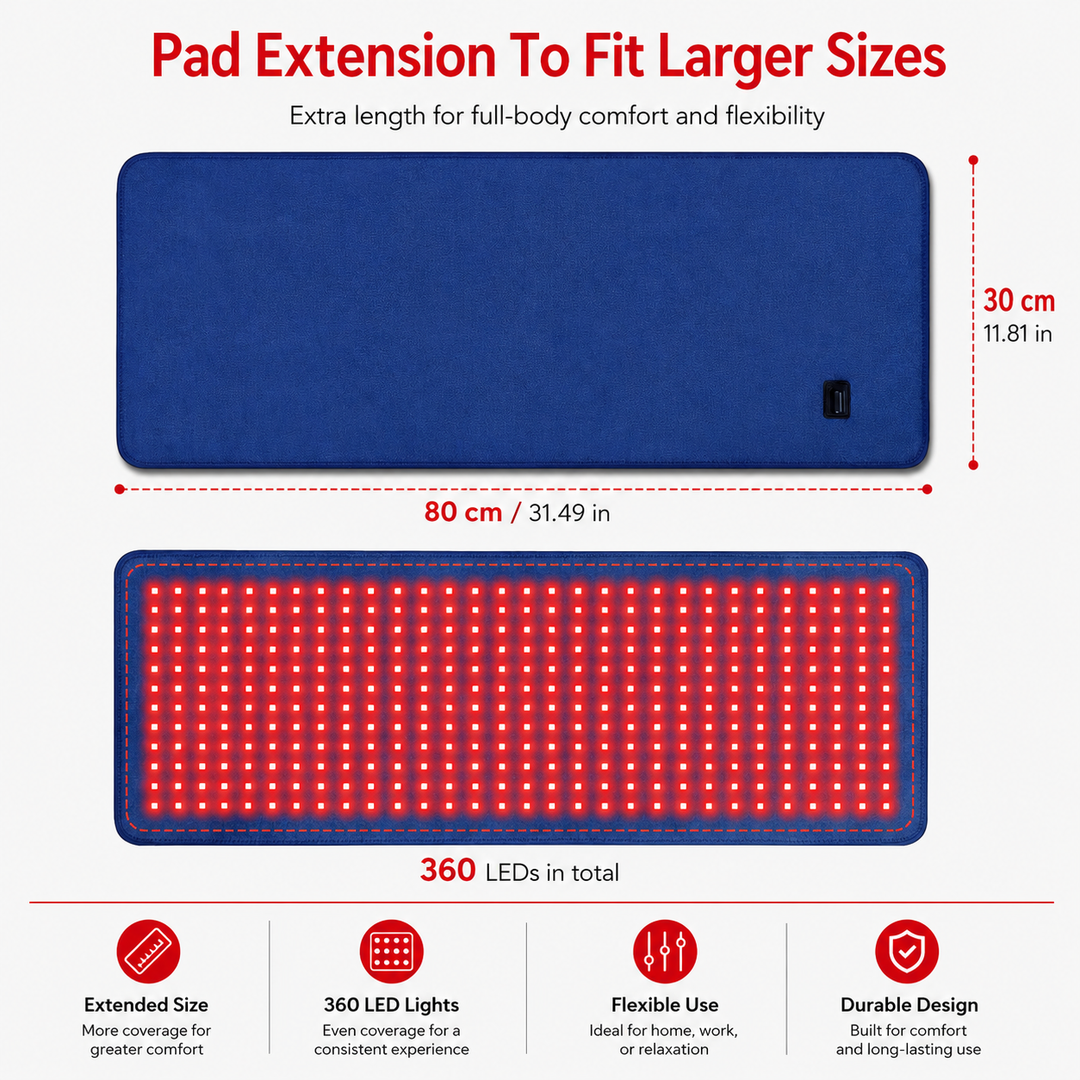 Premium LED Light Therapy Belt 660nm 850nm Wearable Heating Pad 360 LEDs Infrared Wrap Adjustable Timer 38W Muscle Recovery Home Gym Wellness Device