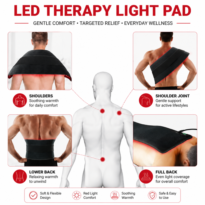 Premium LED Light Therapy Belt 660nm 850nm Wearable Heating Pad 360 LEDs Infrared Wrap Adjustable Timer 38W Muscle Recovery Home Gym Wellness Device