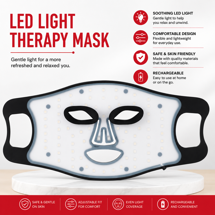 Premium LED Light Therapy Face Mask Red Blue Near Infrared Skin Care Mask 72 LED Wrinkles Acne Treatment Skin Rejuvenation Glow Therapy Device